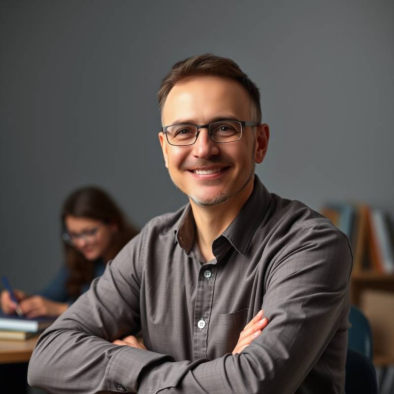 A professional photographer capturing a portrait shot in a studio setting, representing a portrait photography course.