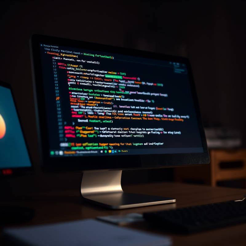 Computer screen showing JavaScript code, illustrating a JavaScript development course.