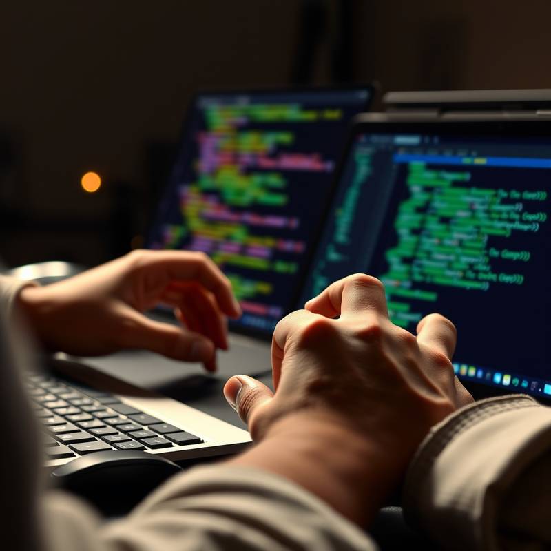 Hands coding in Python on a computer screen, illustrating a Python programming course.