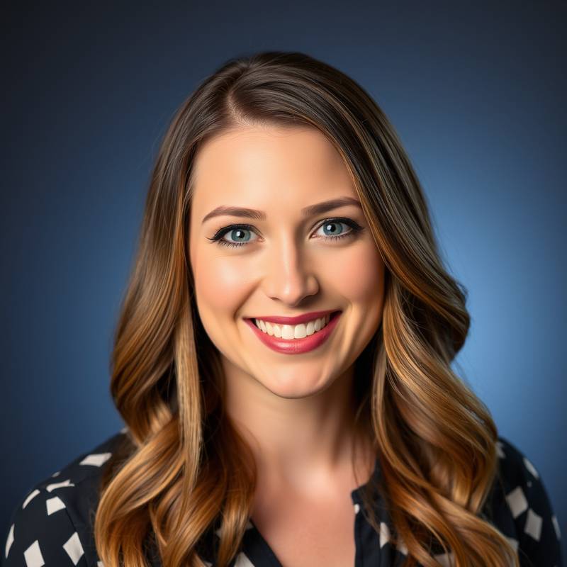 Professional headshot of Ms. Emily Davis, a graphic designer.